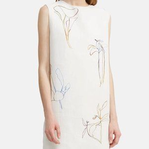 Theory white linen dress